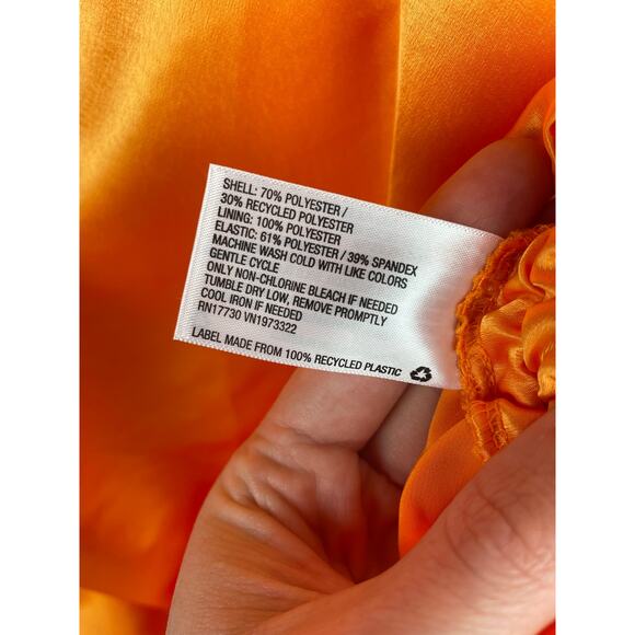 Wild Fable Orange Ruched Mini Dress Satin Small NEW Y2K Bodycon Bright Y2K Prep - Picture 8 of 8
